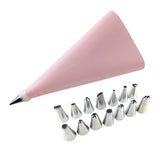 Maxbell Reusable Piping Pastry Bag with & Nozzle Tips Cake Decor DIY Tools Set Pink