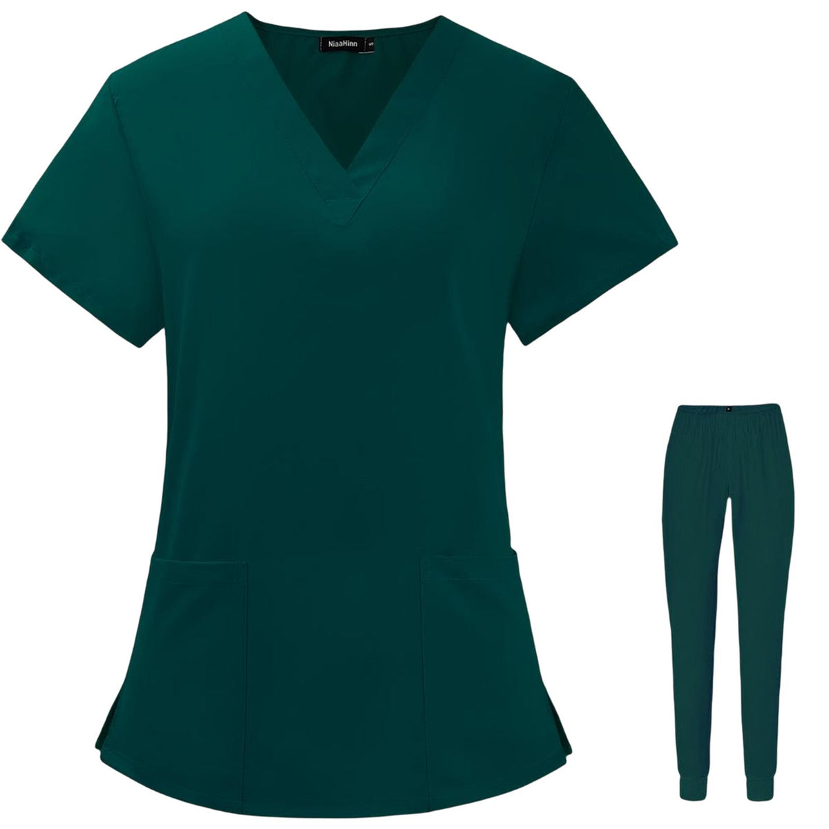 Maxbell Uniform Scrubs Set Machine Washable V Neckline for Women Medium Green