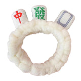 Maxbell Mahjong Makeup SPA Headband Soft Flannel Plush for Face Wash Women White