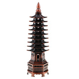 Max Wenchang Tower Model Handcraft China Pagoda Cultural Home Decor Red Bronze