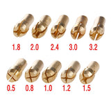 Maxbell Imported 0.5--3.2mm 10 Pieces Micro Drill Chuck Collet Bits Brass Shank for Rotary Tools