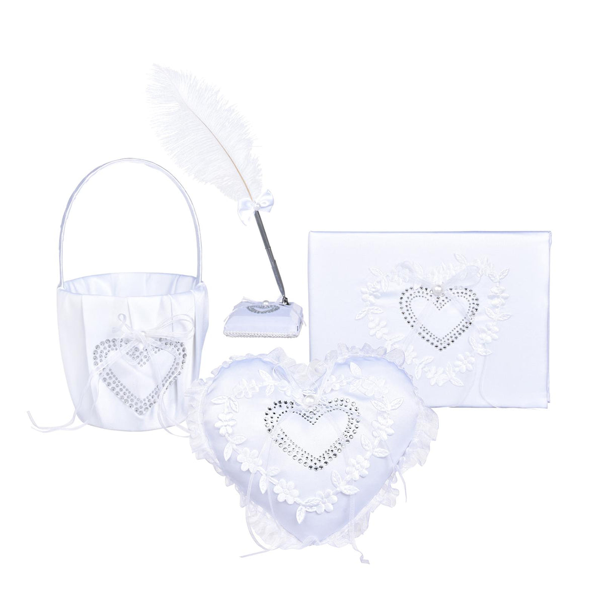 Maxbell 4 Pieces Flower Girl Basket Wedding Pen Decoration Beautiful for Celebration