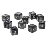 Maxbell Pack of 10pcs Pearl Black D6 Six Sided Game Dice D&D TRPG Games Party Supplies Toys