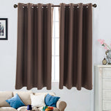 Max Solid Color Blackout Window Curtains Panels for Bedroom Coffee 52x63inch