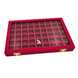 Maxbell Velvet Stackable Jewelry Display Tray Case for Jewellery Earrings Rose Red