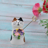 Max 1/12 Dollhouse Miniature Cat with Flower Model Home Desk Top Ornament Gift