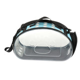Max Foldable Clear Transparent Puppy Dog Cat Carrier Outdoor Travel Bag Blue L