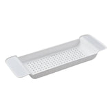 Maxbell Bath Tub Tray Accessories Expandable Storage Shelf for Candleholder Bathroom White