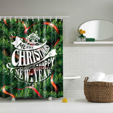 Maxbell Christmas Theme Polyester Shower Curtain with 12 Hooks  Christmas Tree #1