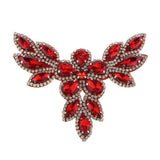 Max Sew On Rhinestones Appliques with Clear Bottom Flatback Decor Red
