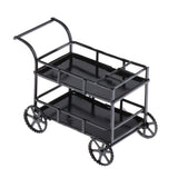 Max 1/12 Dollhouse Miniature Metal Dining Cart Food Cart Kitchen Furniture Black