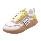 Maxbell Women Casual Sneakers Nonslip Fashion Breathable for Running Hiking Female Yellow 37