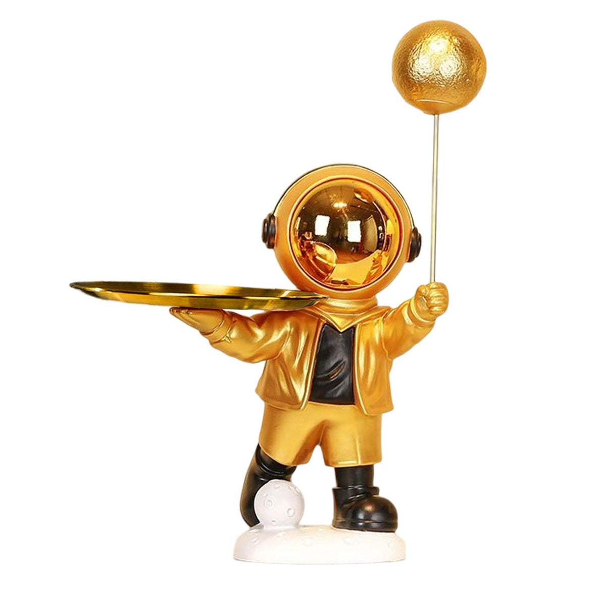 Maxbell Resin Astronaut Desk Storage Tray Statue Creative Modern for Decoration Gold