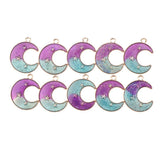 Maxbell 10 Pieces Lovely Star Moon Beads Pendant DIY Findings Beads Purple Green