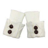Maxbell Leg Warmers Knitted Winter Warm Fashion Toppers Stockings Womens Boot Cuffs white