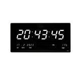 Maxbell Rectangle Digital Wall Clock USB Indoor Temperature Day of Week Large Number White