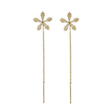 Maxbell Elegant Threader Dangle Earrings Durable Gifts for Engagement Mother Girl Aureate