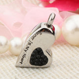 Maxbell Stainless Steel Crystal Memorial Urn Pendant Cremation Ashes Keepsake Black
