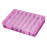 Maxbell Jewelry Box Cosmetics Organizer Earring Beads Contianer with 24 Slots pink