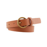 Maxbell Women PU Leather Belt Lady Waist Belt Vintage Style Adjustable for Trouser Brown