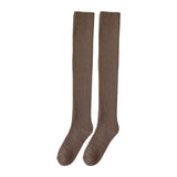 Maxbell 50cm Winter Over Knee Long Socks Women Long Stockings Warm Thigh High Socks Coffee