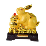 Maxbell Rabbit Year Collectible Statue Feng Shui Decoration Lightweight Decorative Style B