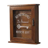Maxbell Key Holder for Wall 6 Hooks with Door Rustic for Home Basement Entryway Brown