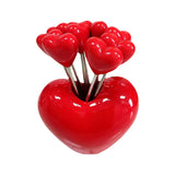 Maxbell Forks and Food Pick Fork Holder Party Supply Fruit Picks for Restaurant Cake Red