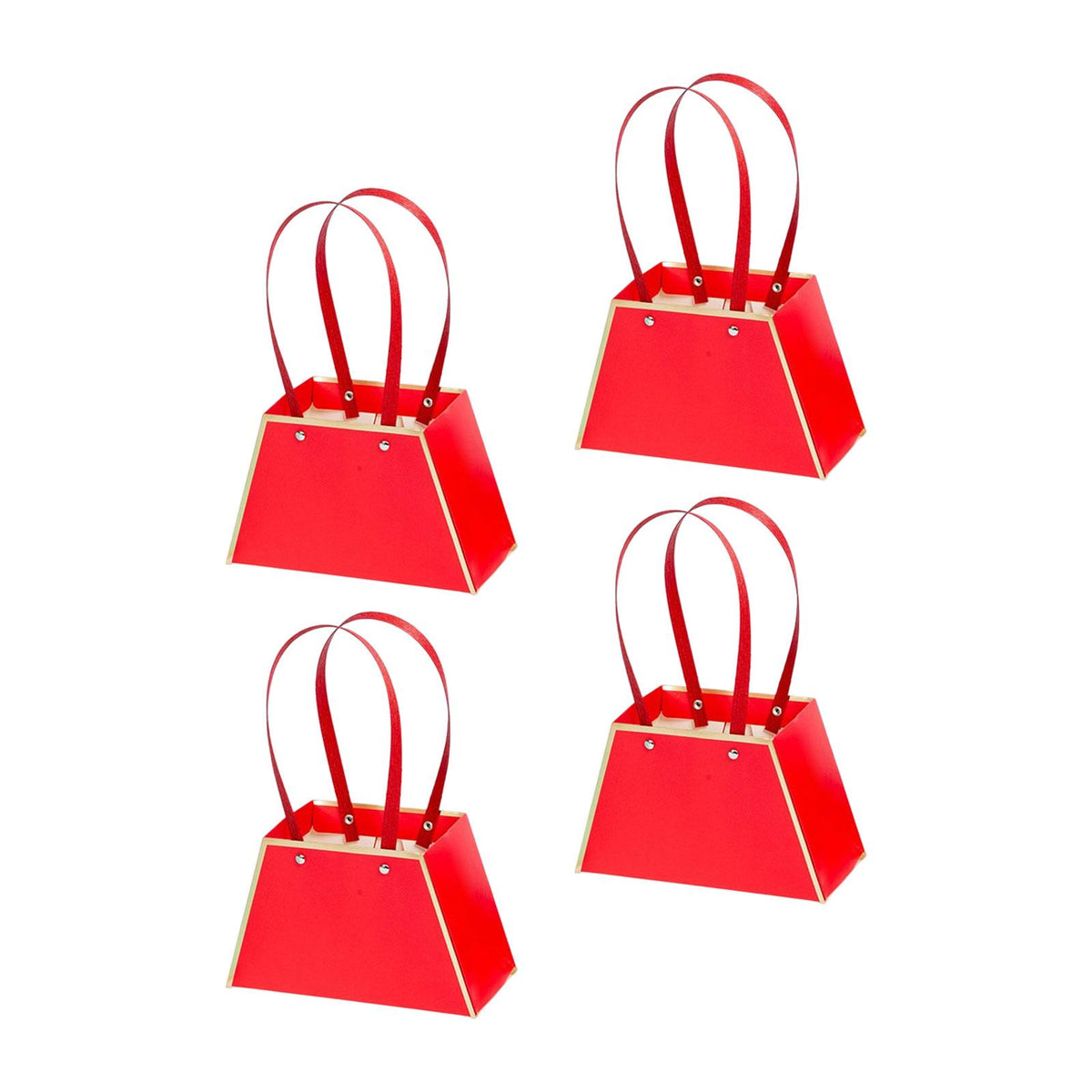 Maxbell 4 Pieces Portable Bouquet Bags Box Waterproof for Classmates Lovers Family Red