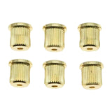 Maxbell 6 Pieces Durable Iron Guitar Through Body String Ferrules Replacement Parts Golden