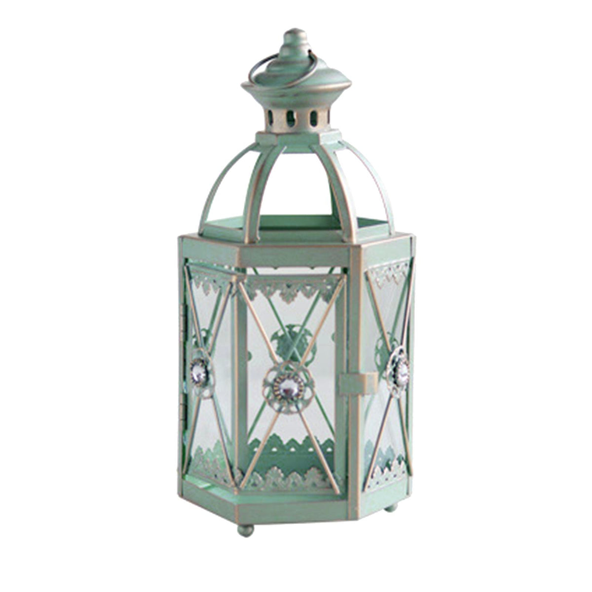 Maxbell Candle Holder Lantern Wind Lamp Candlestick Hanging for Garden Wedding Yard Green