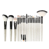 Maxbell 18 Pieces Cosmetic Brushes Set for Foundation Powder Concealer Silver-Black