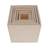 Maxbell Stacking Up Cups Natural Wooden Stacking Cubes Kids Educational Toys