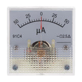 Max DC Ammeter Analog Panel Meter Amp Meter Current Gauge Pointer Type 50uA