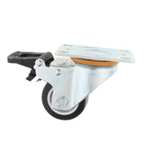 Max 2.5'' PU Flat Swivel Wheel Dual Brake Single Bearing Industrial Caster White