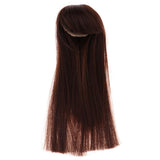 Max 1/4 BJD Full Wigs Long Straight Synthetic Hair for Dollfie DIY Custom Coffee