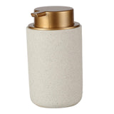 Maxbell 400ml Soap Dispenser Bottle Body Wash Pump Bottle for Hotel Home Bathroom Beige Round