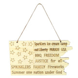 Max Wooden Hanging Wooden Board Plaque American Flag Signs for Home Decor+Rope