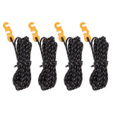 Maxbell 4 Pcs Reflective Camping Tent Guide Rope Guy Line Cord and Adjusters Black