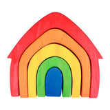 Maxbell Wooden Stacking Blocks Nesting Education Toy for Baby Toddlers Kids House