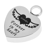 Maxbell Memorial Keepsake Necklace Mind Forever in My Heart Ashes Pendant  Grandpa