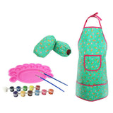 Maxbell Kid Craft Apron Oversleeve Palette Paints Brush Kits for Oil Painting Toy #B