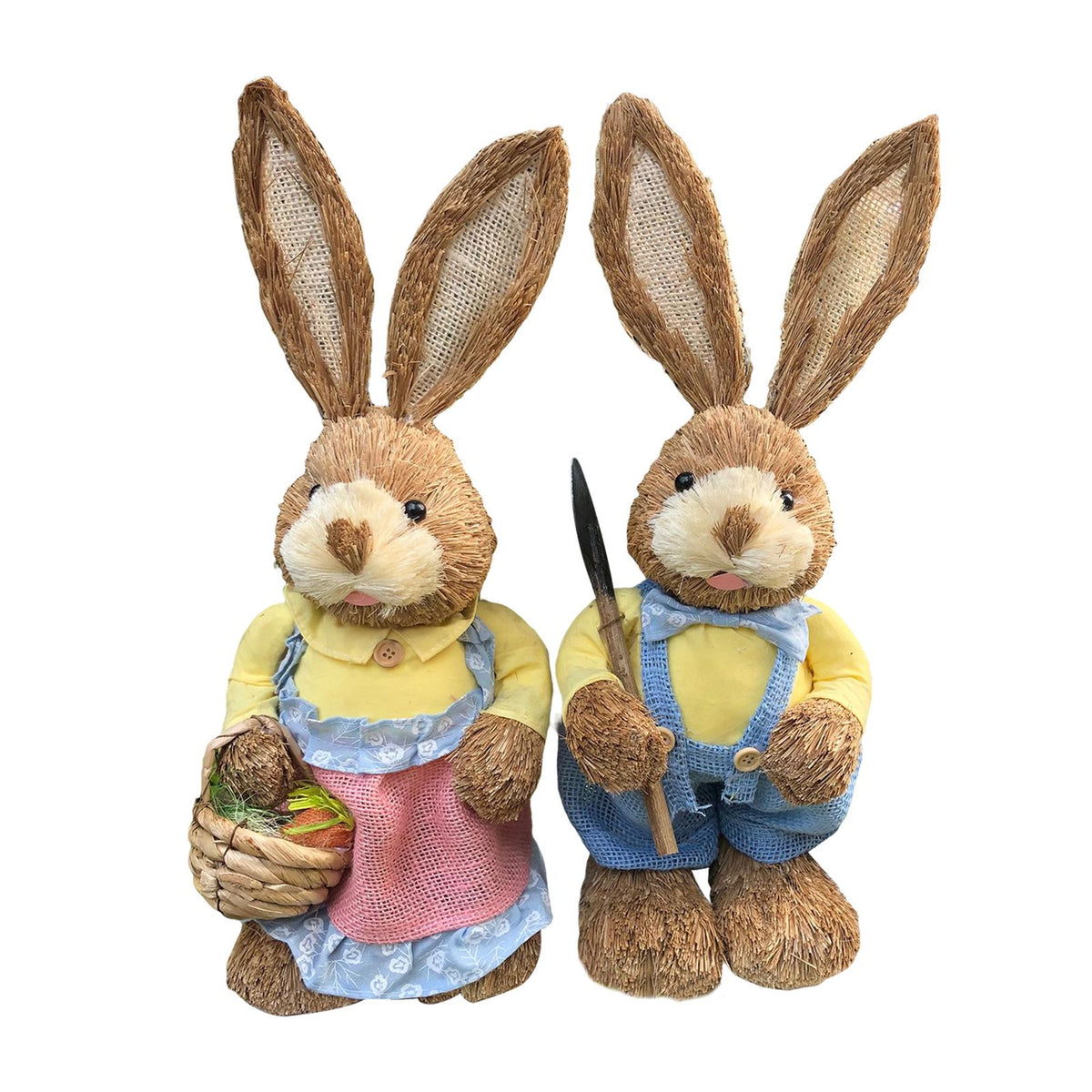 Maxbell Straw Bunny Figurine Easter Decoration for Farmhouse Desktop Holiday Gifts