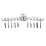 Maxbell 10 Clips Folding Drying Rack Laundry Hanger For Socks Underwear Bra  Grey