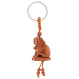 Max Chinese Solid Mahogany Carving Car/Bag/Purse Key Ring Pendant Keychain 5