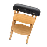 Max Lightweight Wooden Handy Folding Massage Stool for Salon Beauty  Black