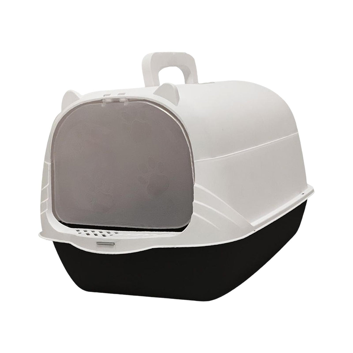 Maxbell Cat Litter Box with Lid Portable Anti Splashing Easy Tidy Handle black
