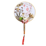 Maxbell 1 Set DIY Handmade Round Fan Chinese Style Wedding Bride Round Hand Fans A