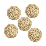 Maxbell 5Pcs 7cm Wicker Rattan Vine Ball DIY Ornaments Craft Embellishment burlywood