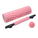 Maxbell 3in1 Foam Roller Kit Deep Tissue Muscle Massager Trigger Point Massage Pink